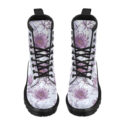Water Lily Pattern Print Design WL01 Women's Boots