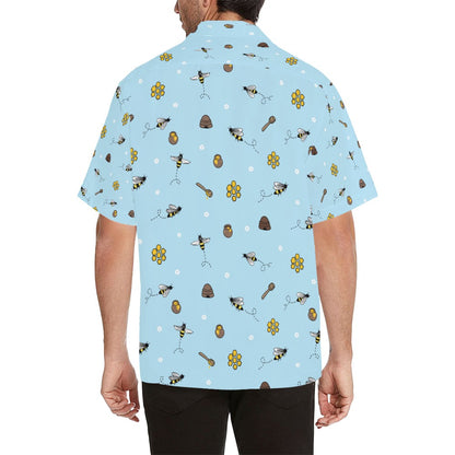 Honey Bee Print Design LKS307 Men's Hawaiian Shirt
