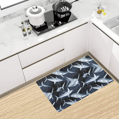 Shark Print Pattern Kitchen Mat