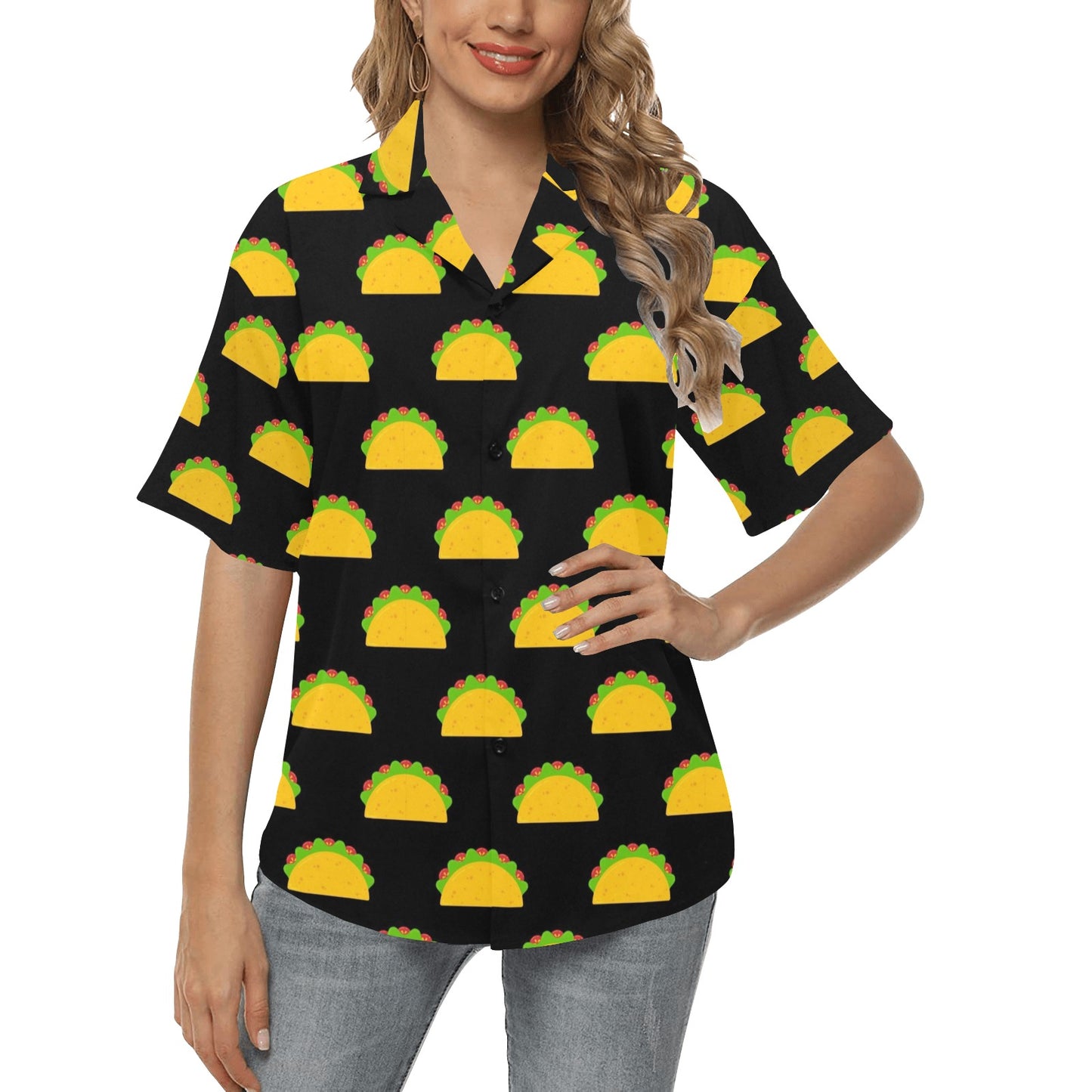 Taco Pattern Print Design TC06 Women's Hawaiian Shirt