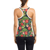 Hibiscus Red With Parrotprint Design LKS303 Women's Racerback Tank Top