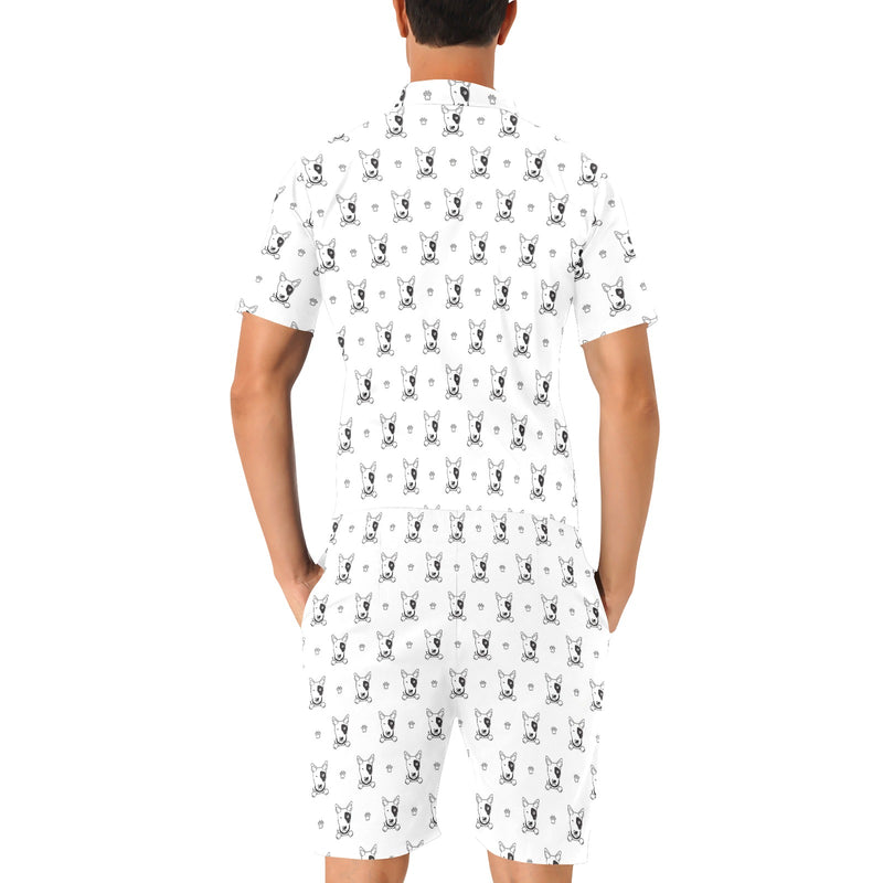 Bull Terriers Pattern Print Design 06 Men's Romper