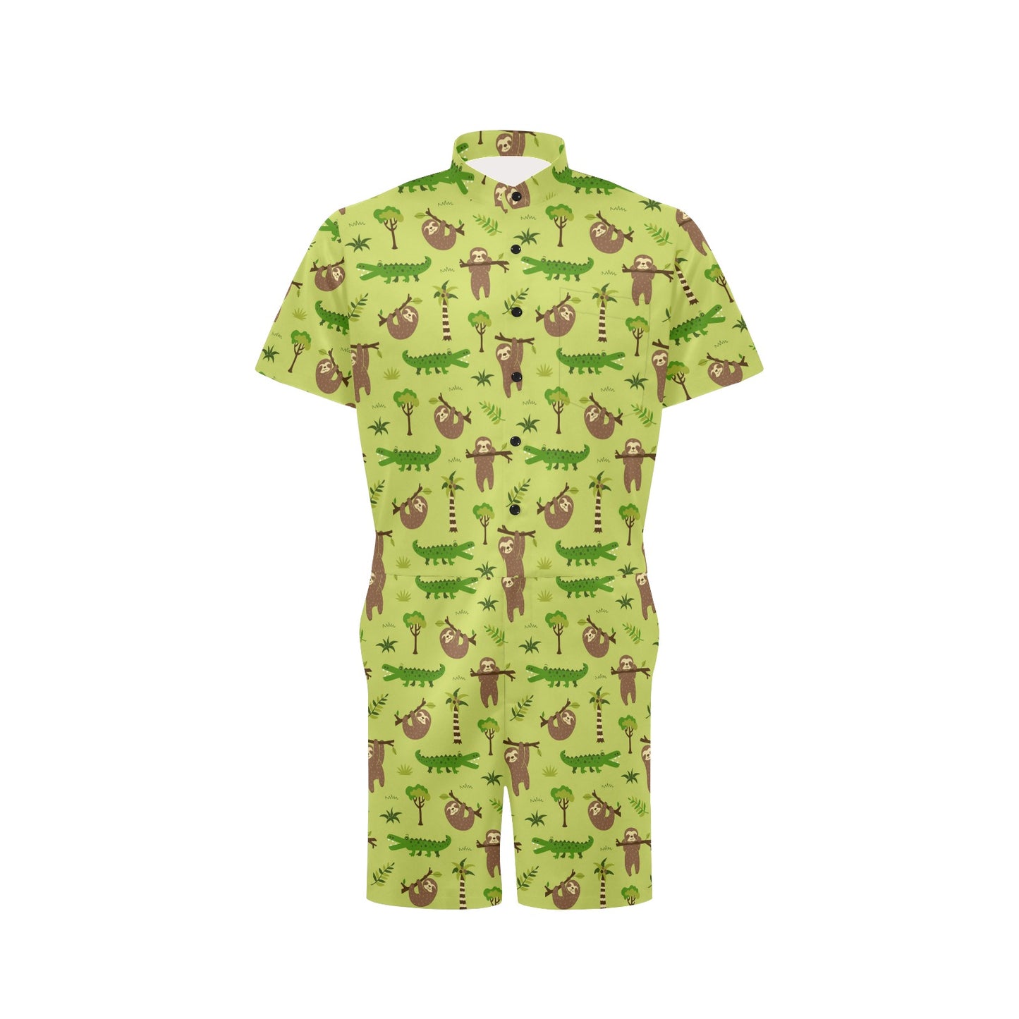 Alligator Pattern Print Design 04 Men's Romper