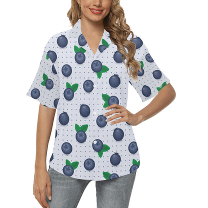 Blueberry Pattern Print Design BB02 Women's Hawaiian Shirt