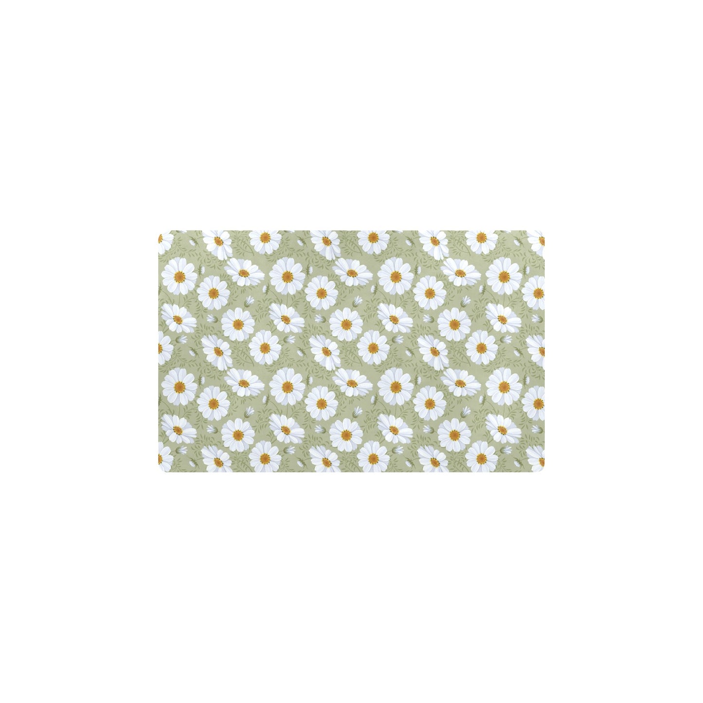 Daisy Yellow Print Pattern Kitchen Mat