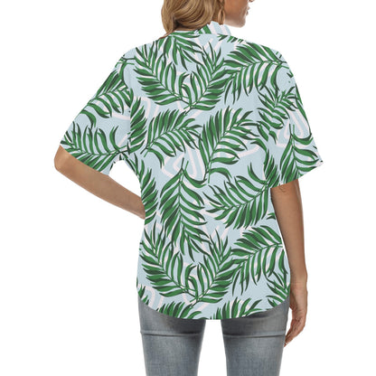 Palm Leaves Pattern Print Design PL06 Women's Hawaiian Shirt
