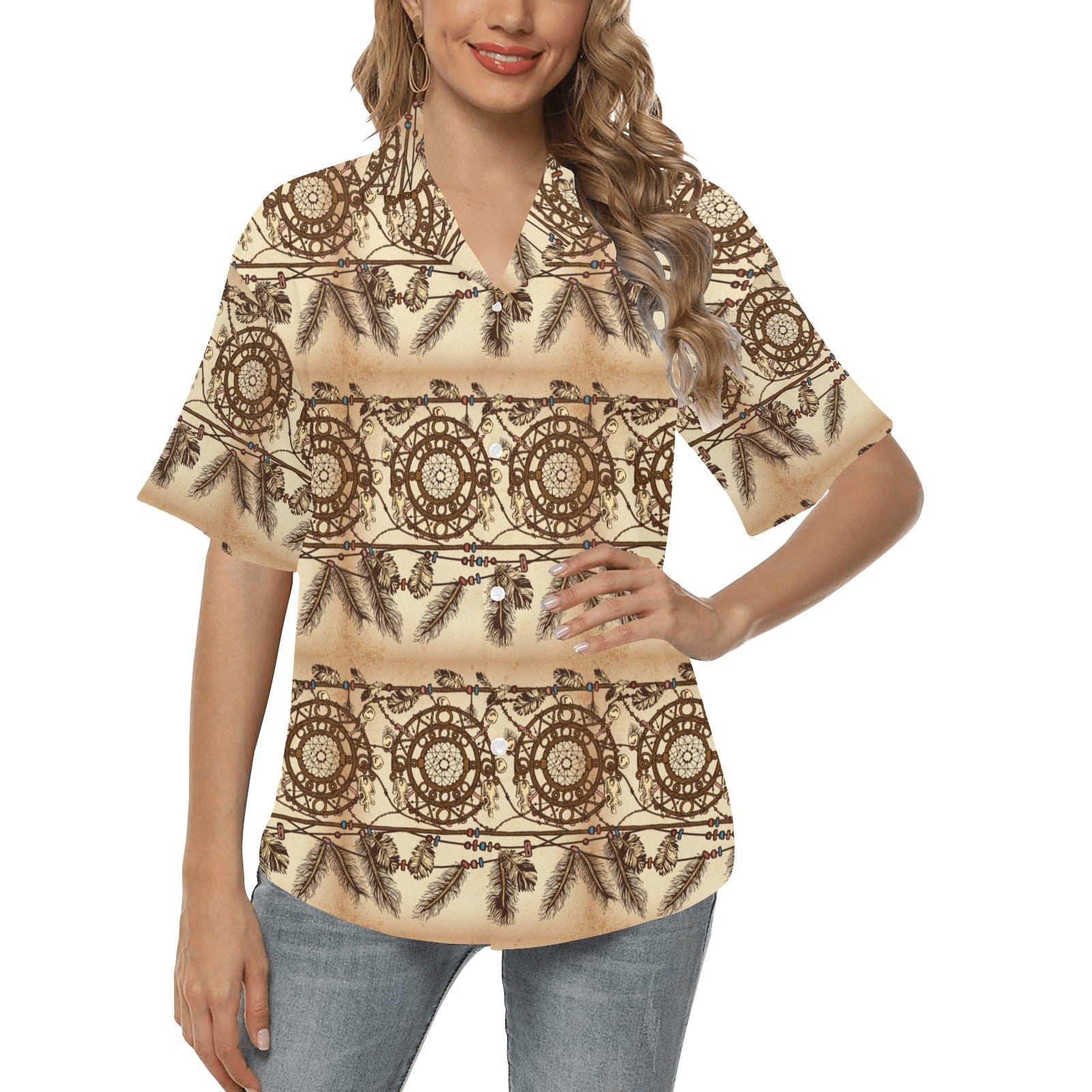 Dream catcher vintage native Women's Hawaiian Shirt