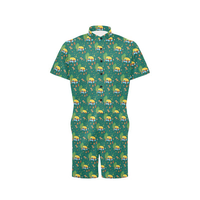 Camping Camper Pattern Print Design 06 Men's Romper