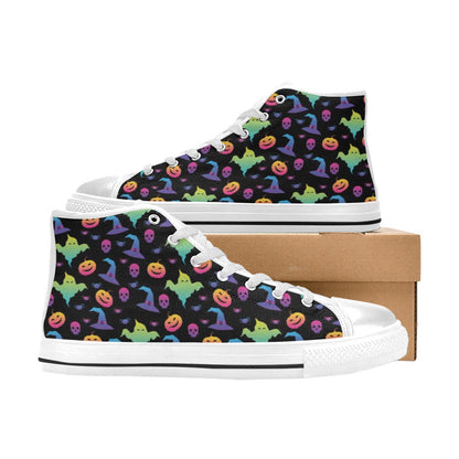 Halloween Print Design LKS404 High Top Women's White Shoes