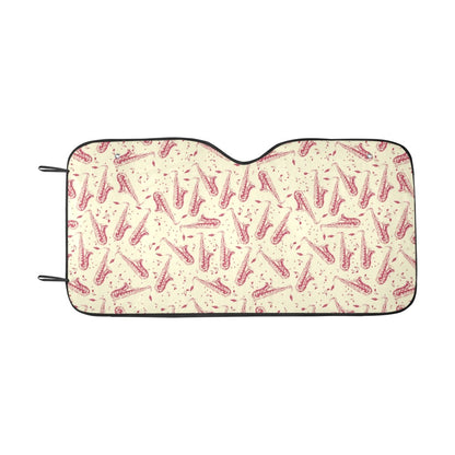 Saxophone Print Design LKS402 Car front Windshield Sun Shade