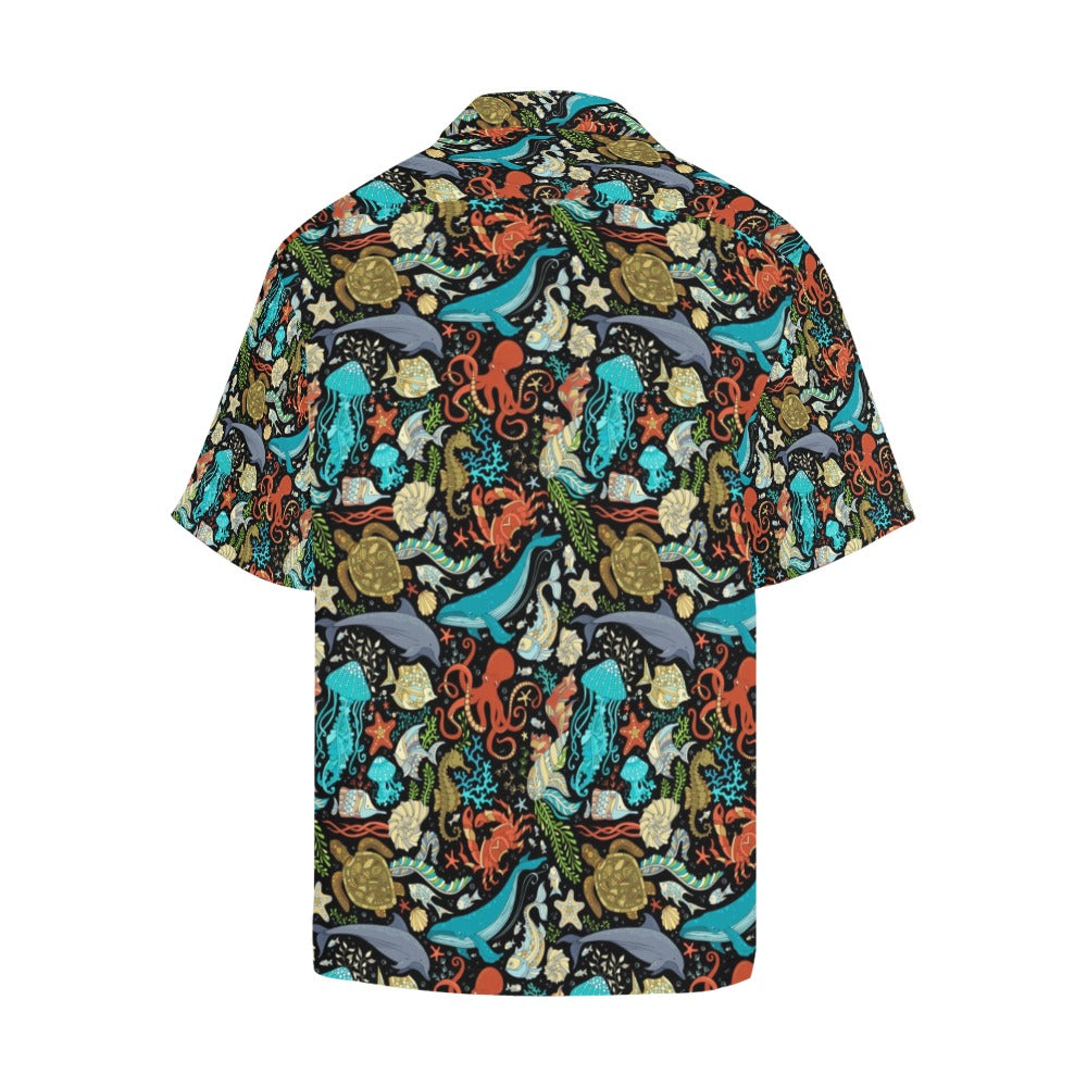 Underwater Animal Print Design LKS301 Men's Hawaiian Shirt