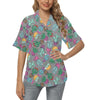 Cactus Colorful Print Pattern Women's Hawaiian Shirt