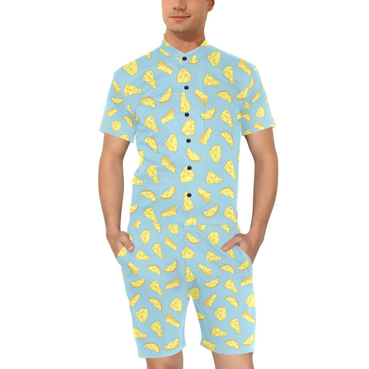 Cheese Pattern Print Design 04 Men's Romper
