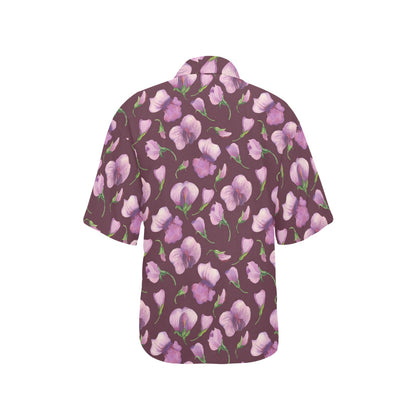 Peony Pattern Print Design PE010 Women's Hawaiian Shirt