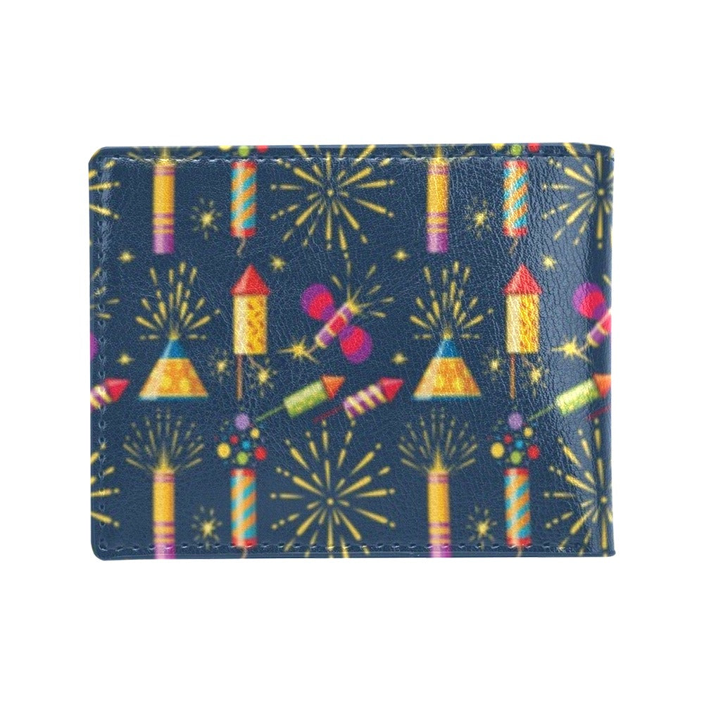 Firework Sparkling Rockets Print Design LKS306 Men's ID Card Wallet