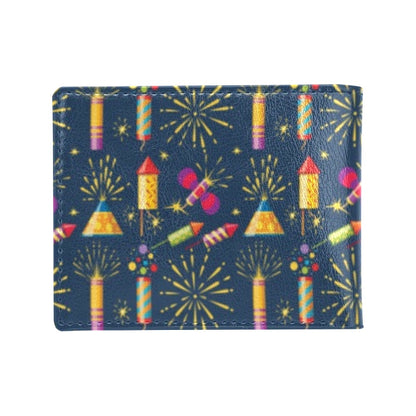 Firework Sparkling Rockets Print Design LKS306 Men's ID Card Wallet