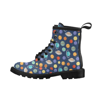 Planet With Star Print Design LKS303 Women's Boots
