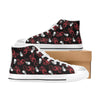 Skull With Red Dragon Print Design LKS304 High Top Women's White Shoes