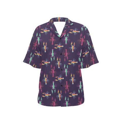 Lobster Print Design LKS402 Women's Hawaiian Shirt