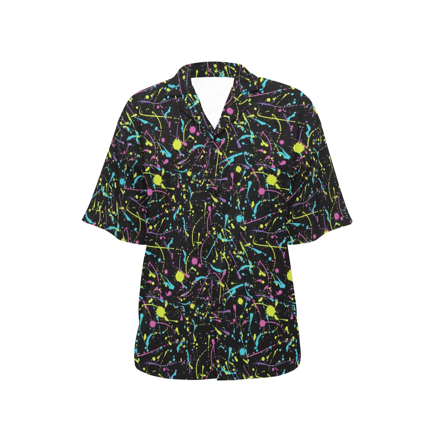 Splatter Multicolor Print Design LKS302 Women's Hawaiian Shirt