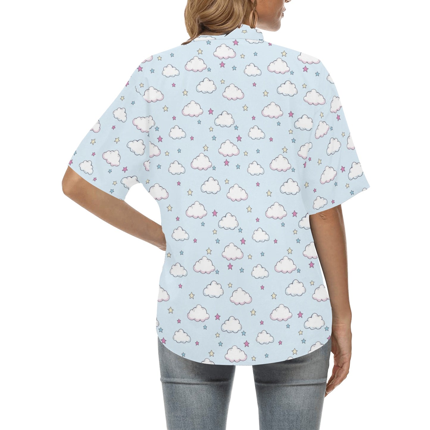 Cloud Pattern Print Design 01 Women's Hawaiian Shirt