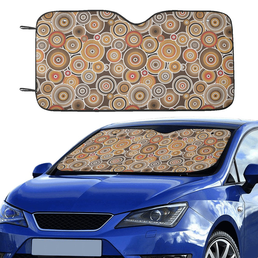 Aboriginal Print Design LKS402 Car front Windshield Sun Shade
