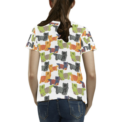 Skye Terriers Print Design LKS301 Women's  T-shirt