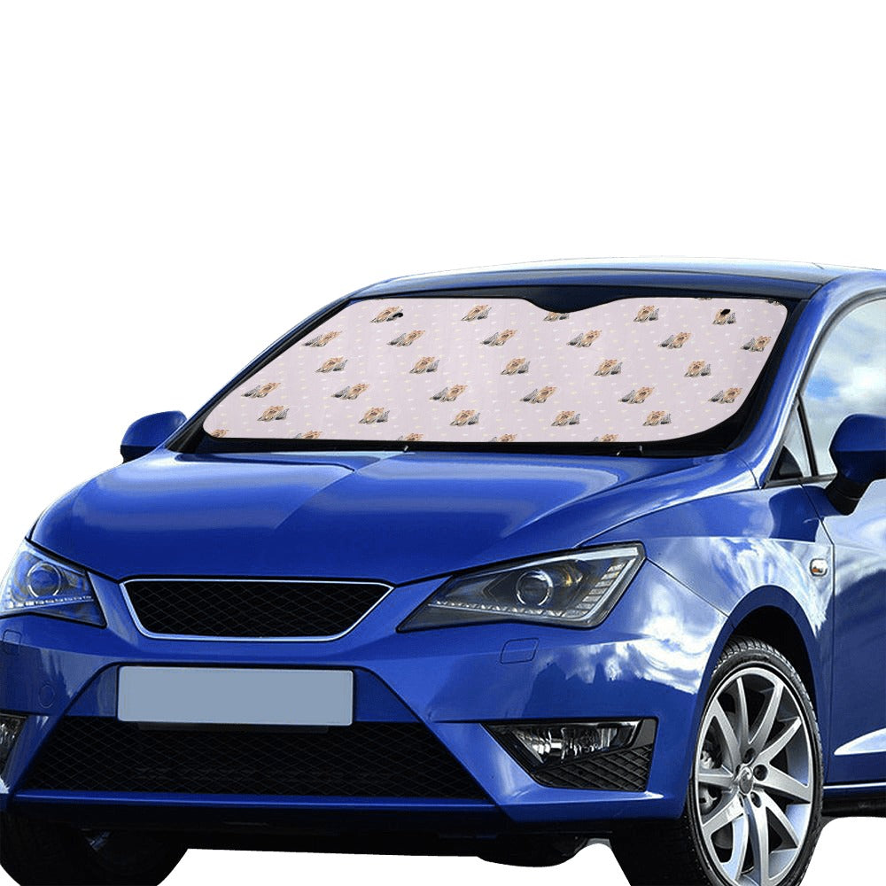 Yorkshire Terriers Print Design LKS302 Car front Windshield Sun Shade