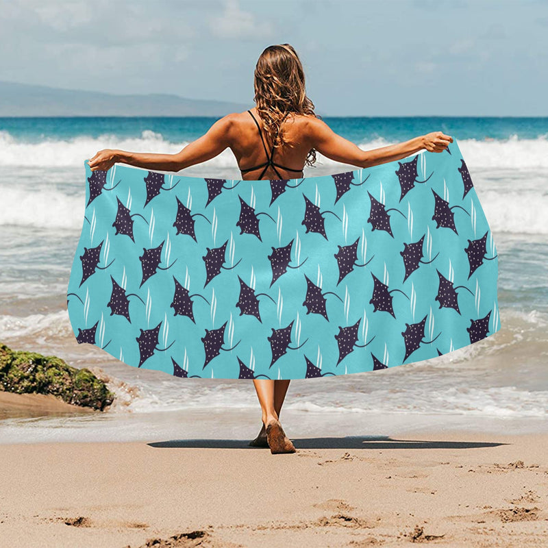 Manta Ray Print Design LKS403 Beach Towel 32" x 71"