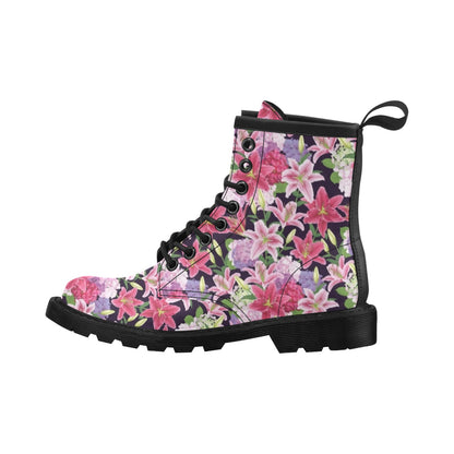Lily Pattern Print Design LY017 Women's Boots