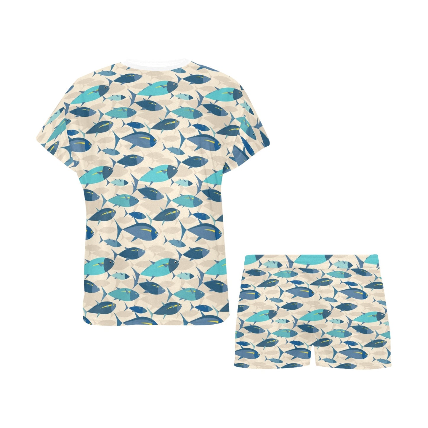 Tuna Fish Print Design LKS302 Women's Short Pajama Set