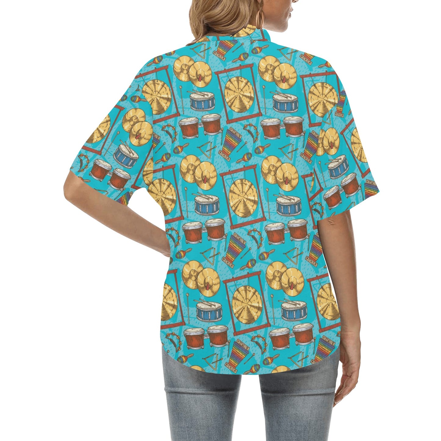 Percussion Pattern Print Design 03 Women's Hawaiian Shirt