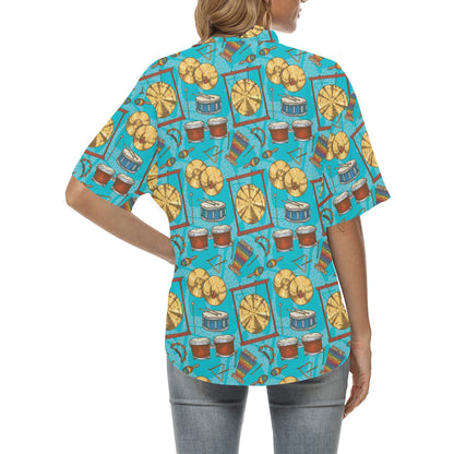 Percussion Pattern Print Design 03 Women's Hawaiian Shirt