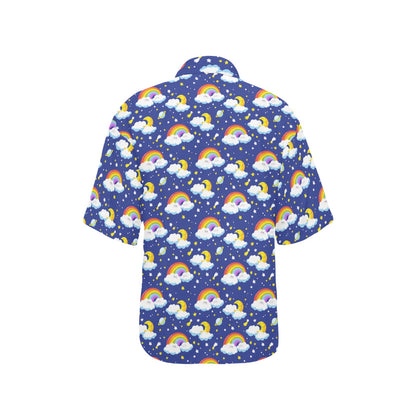 Rainbow Space Design Print Women's Hawaiian Shirt
