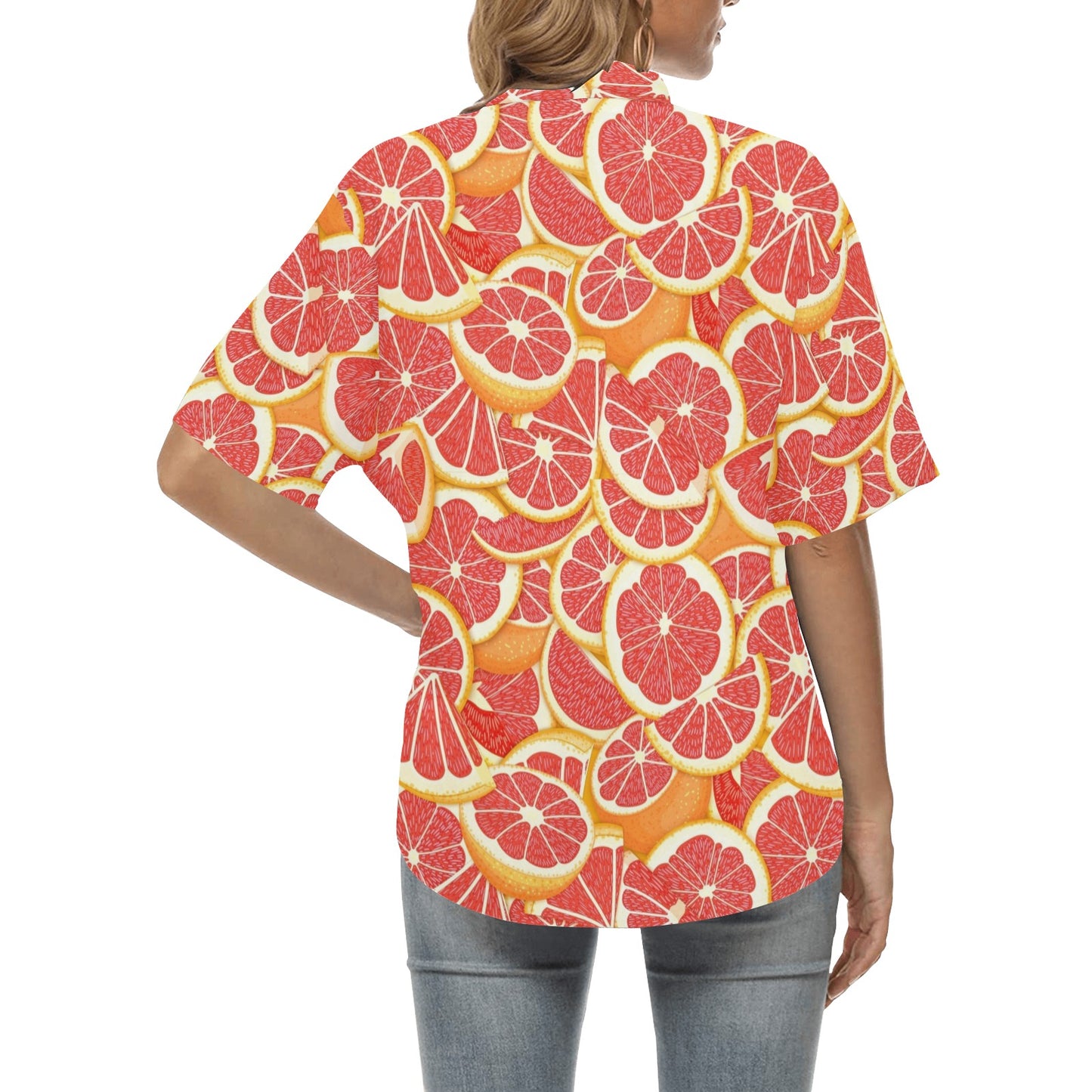 Grapefruit Pattern Print Design GF02 Women's Hawaiian Shirt