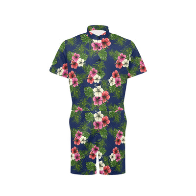 Hibiscus Pattern Print Design HB028 Men's Romper