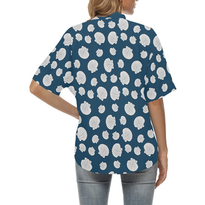 Seashell Print Design LKS3012 Women's Hawaiian Shirt