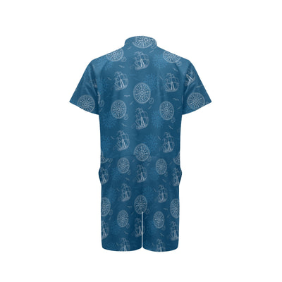 Nautical Pattern Print Design A04 Men's Romper