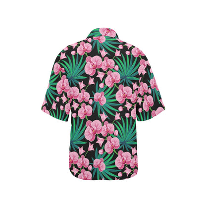 Orchid Pink Pattern Print Design OR06 Women's Hawaiian Shirt