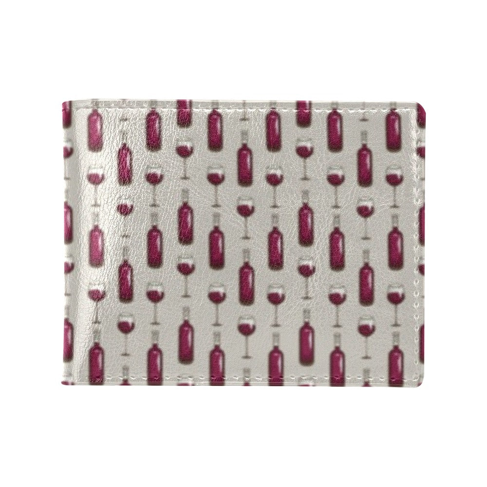 Wine Bottle Pattern Print Men's ID Card Wallet