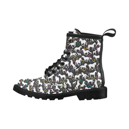 Horse Hoof Colorful Print Design LKS301 Women's Boots