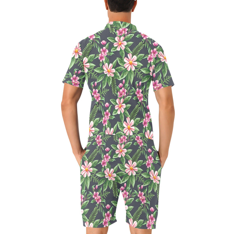 Summer Floral Pattern Print Design SF010 Men's Romper