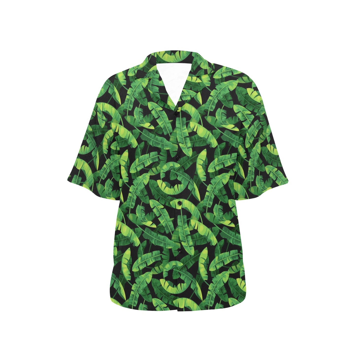 Banana Leaf Pattern Print Design 02 Women's Hawaiian Shirt