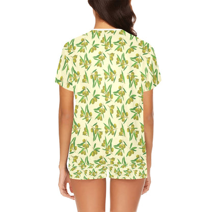 Olive Print Design LKS302 Women's Short Pajama Set