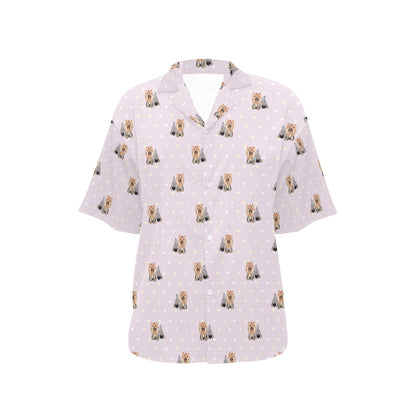 Yorkshire Terriers Print Design LKS302 Women's Hawaiian Shirt