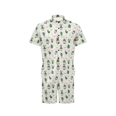 Cactus Pattern Print Design 04 Men's Romper