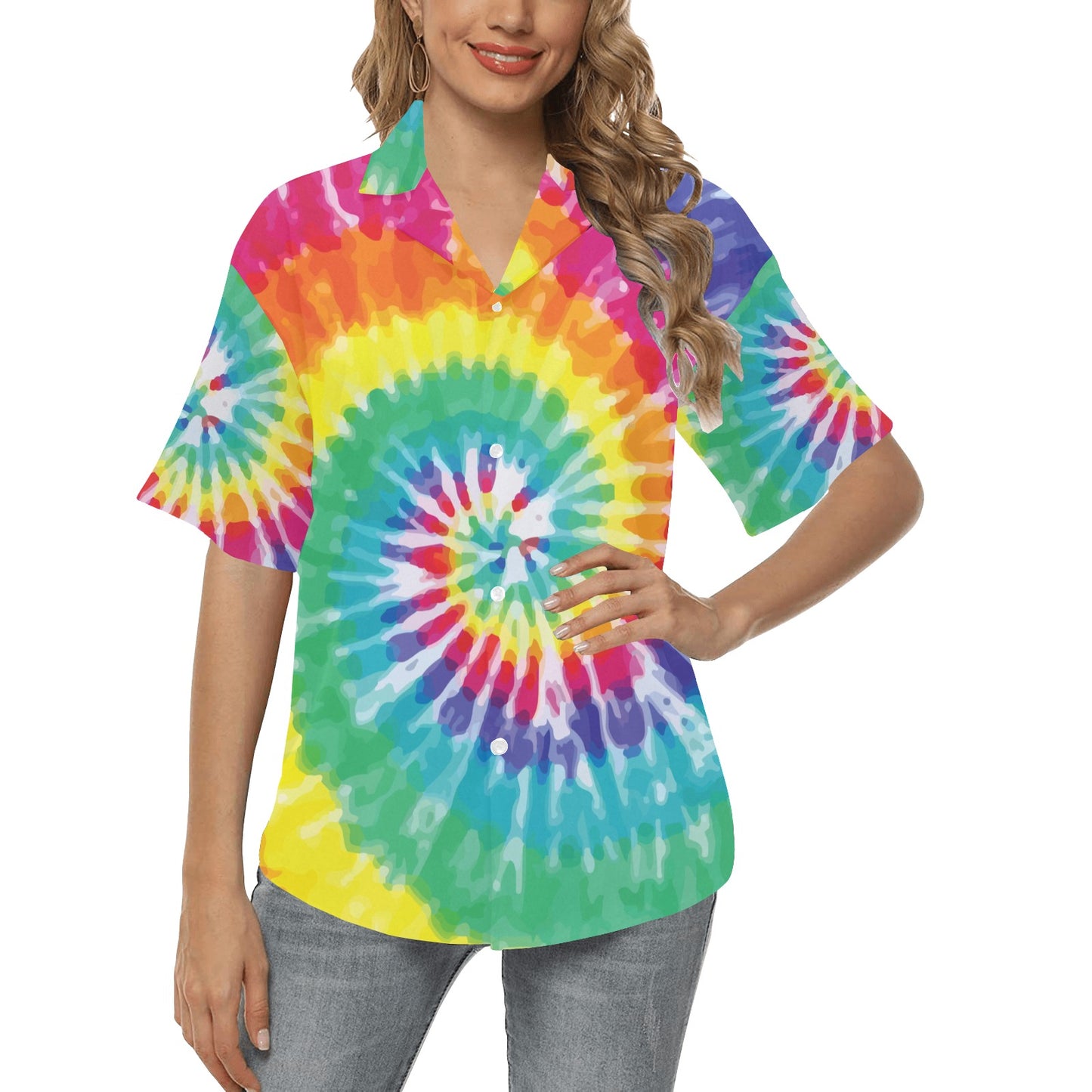 Tie Dye Women's Hawaiian Shirt