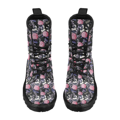 Hydrangea Pattern Print Design HD04 Women's Boots