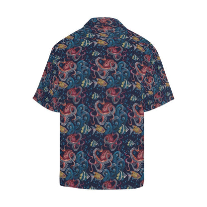Underwater Giant Squid Print Design LKS302 Men's Hawaiian Shirt
