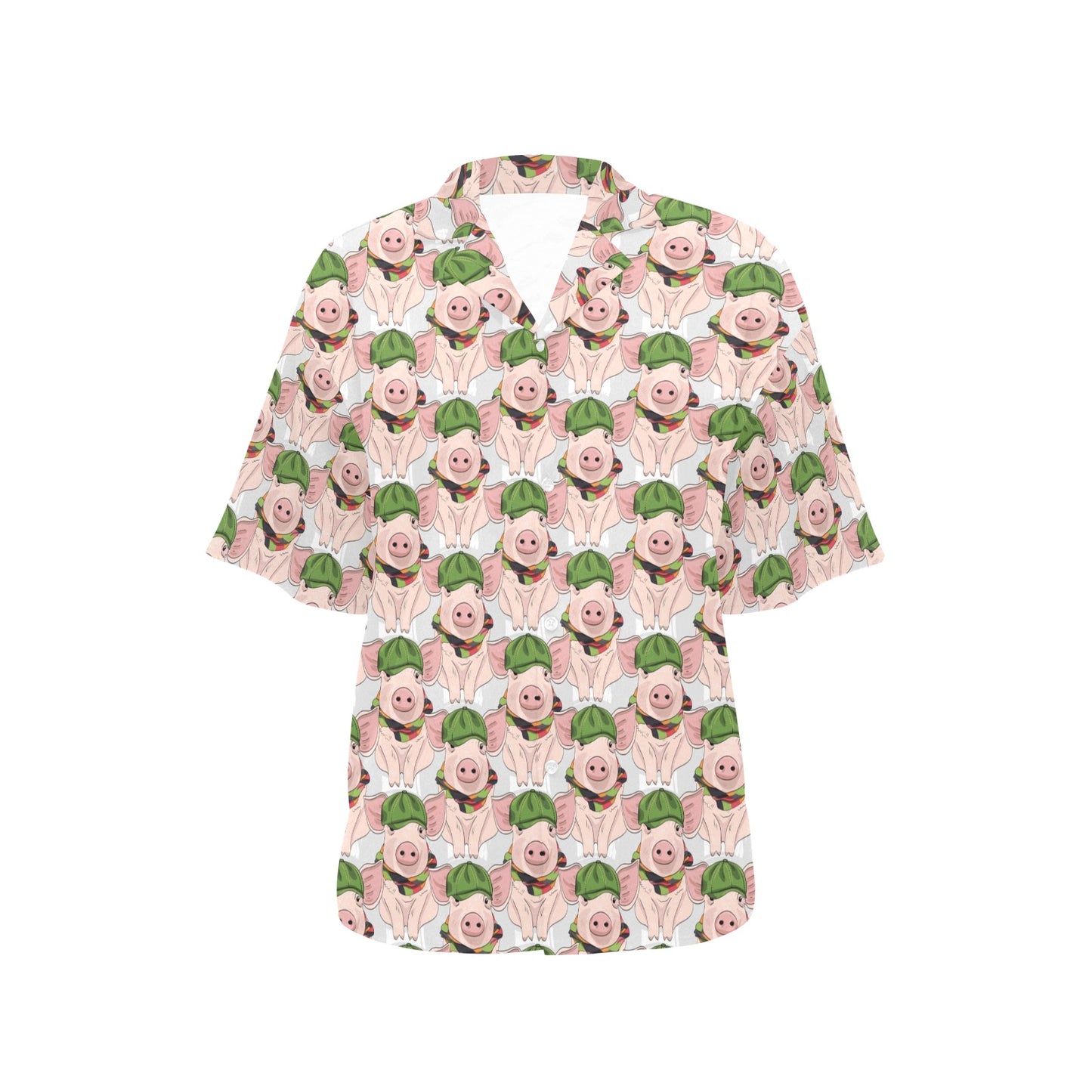 Pig Print Design LKS403 Women's Hawaiian Shirt